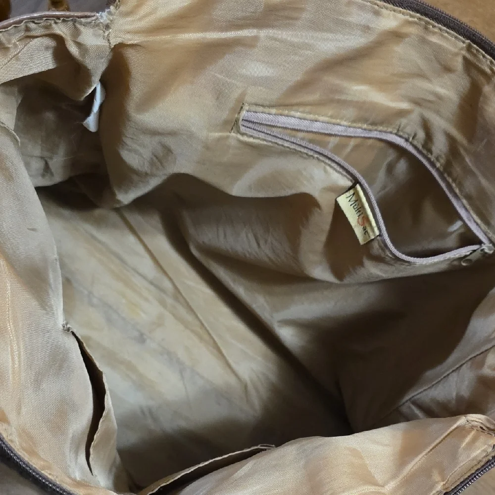 Multisac Brown Crocodile Embossed Handbag Large Size‎ Multipockets